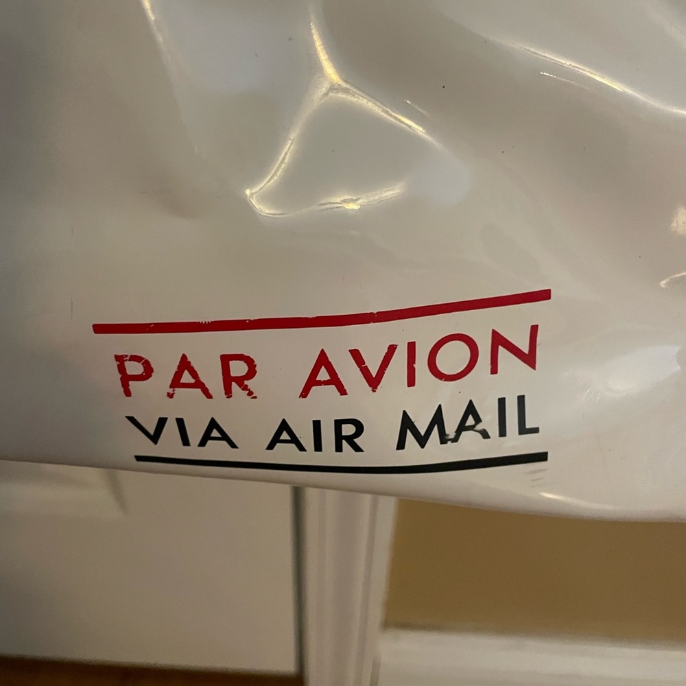 Kate Spade Par Avion White Tote with Striped Trim - Picture 5 of 8